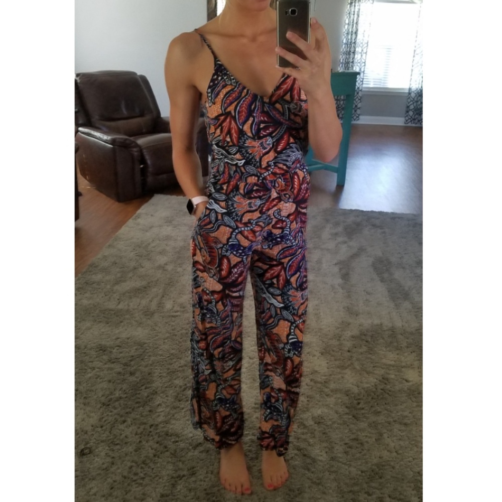 Black patterned jumpsuit